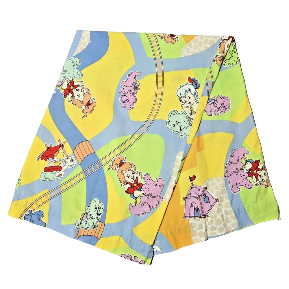 Vintage 1997 Cave Kids Pebbles & Bamm-Bamm Curtains Panels Hanna Barbera Retro